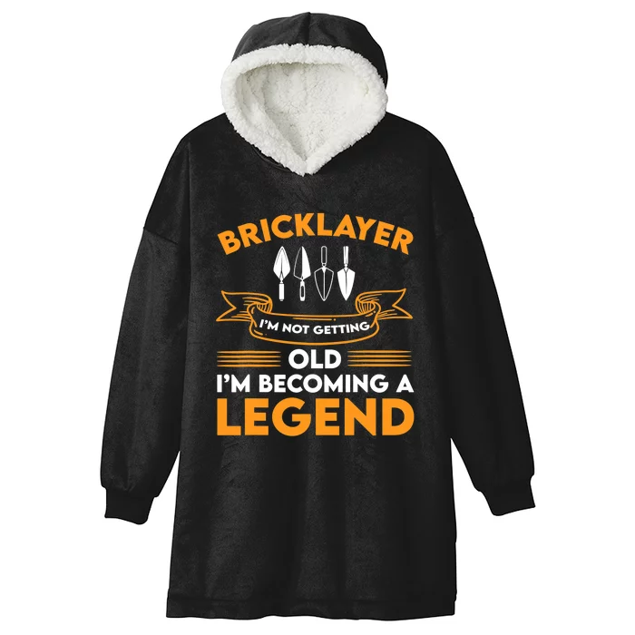 Funny Bricklayer Legend Brickmason Saying Brick Masonry Hooded Wearable Blanket