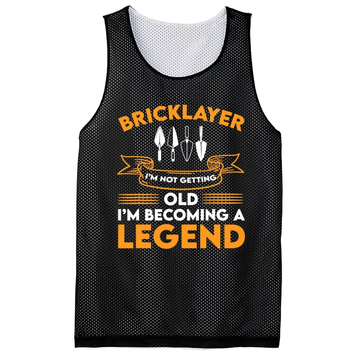 Funny Bricklayer Legend Brickmason Saying Brick Masonry Mesh Reversible Basketball Jersey Tank