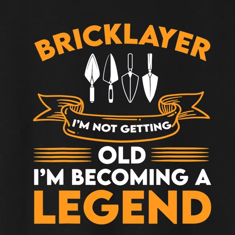 Funny Bricklayer Legend Brickmason Saying Brick Masonry Women's Crop Top Tee