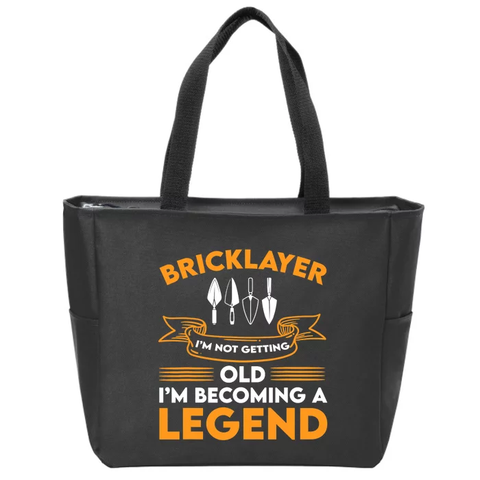 Funny Bricklayer Legend Brickmason Saying Brick Masonry Zip Tote Bag