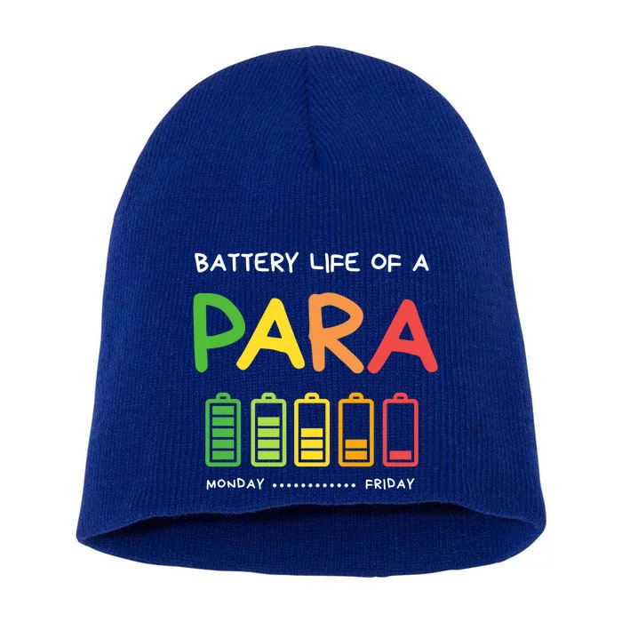 Funny Battery Life Of A Para Professional Teacher School Cool Gift Short Acrylic Beanie