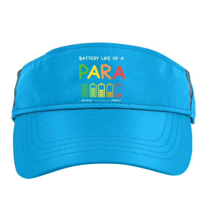 Funny Battery Life Of A Para Professional Teacher School Cool Gift Adult Drive Performance Visor