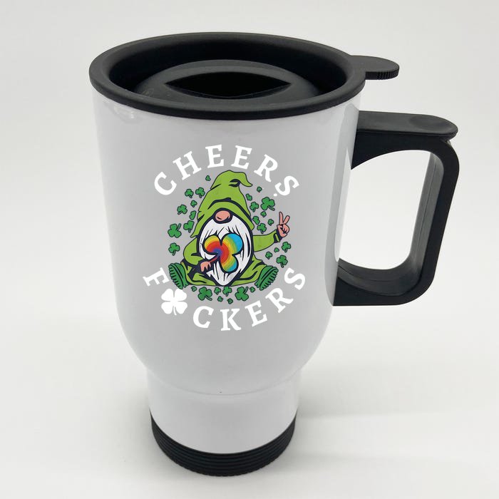 Friends Beer Lover Cheers Feckers Front & Back Stainless Steel Travel Mug