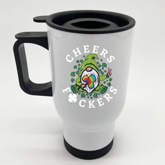 Friends Beer Lover Cheers Feckers Front & Back Stainless Steel Travel Mug