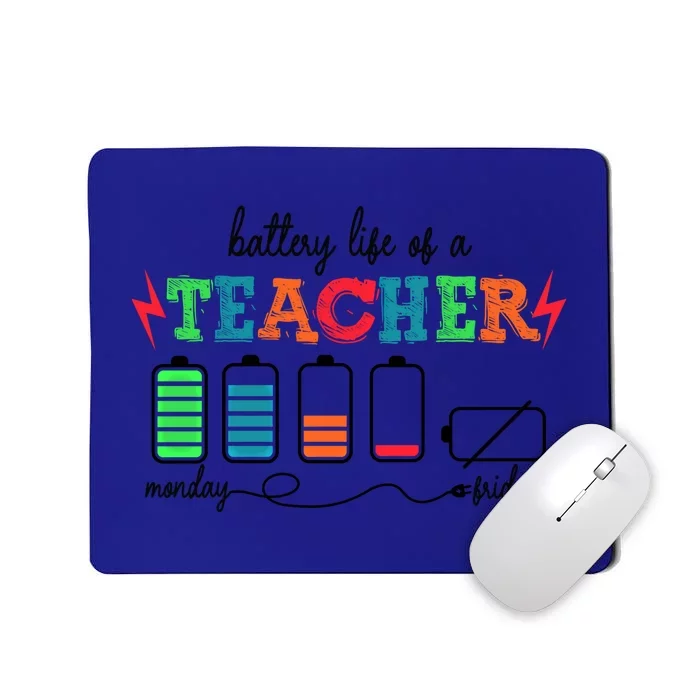 Funny Battery Life Of A Teacher From Monday To Friday Gift Mousepad