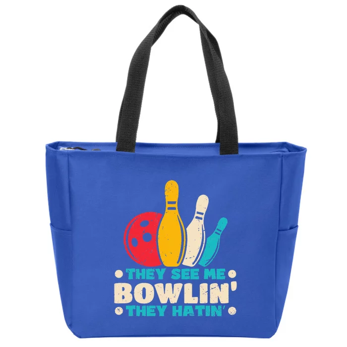 Funny Bowling Lover For Bowler Zip Tote Bag