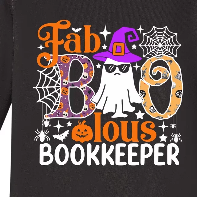 Fab Boo Lous Bookkeeper Funny Halloween Costume Baby Long Sleeve Bodysuit