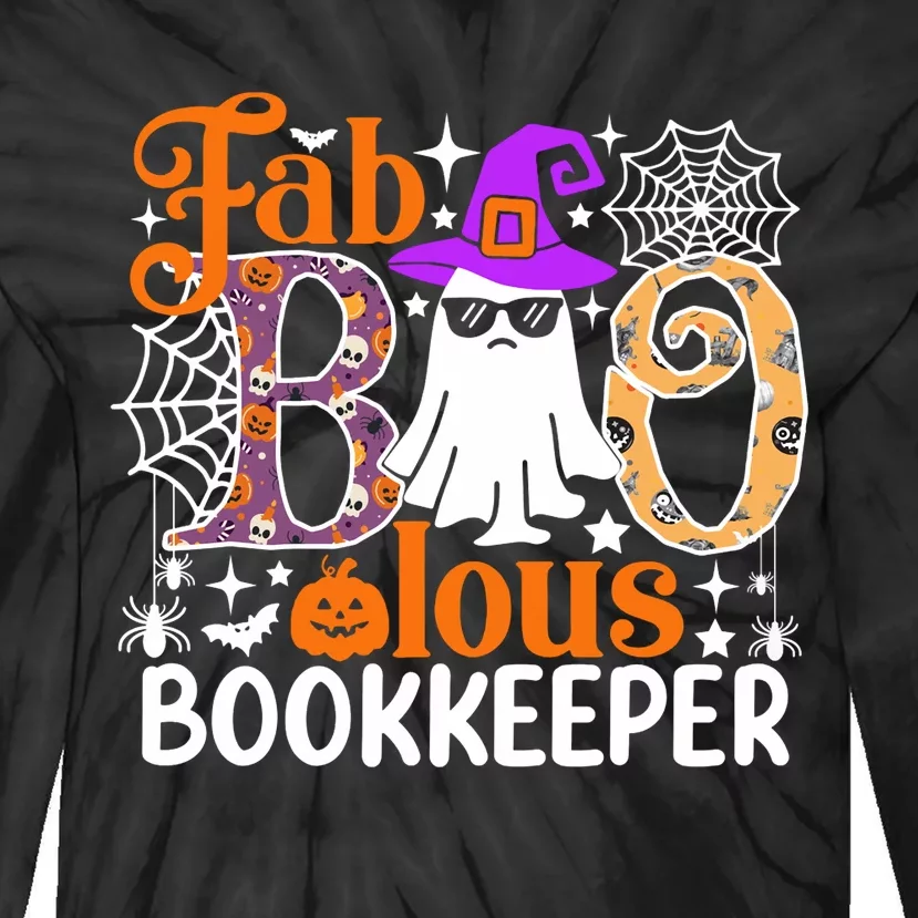 Fab Boo Lous Bookkeeper Funny Halloween Costume Tie-Dye Long Sleeve Shirt