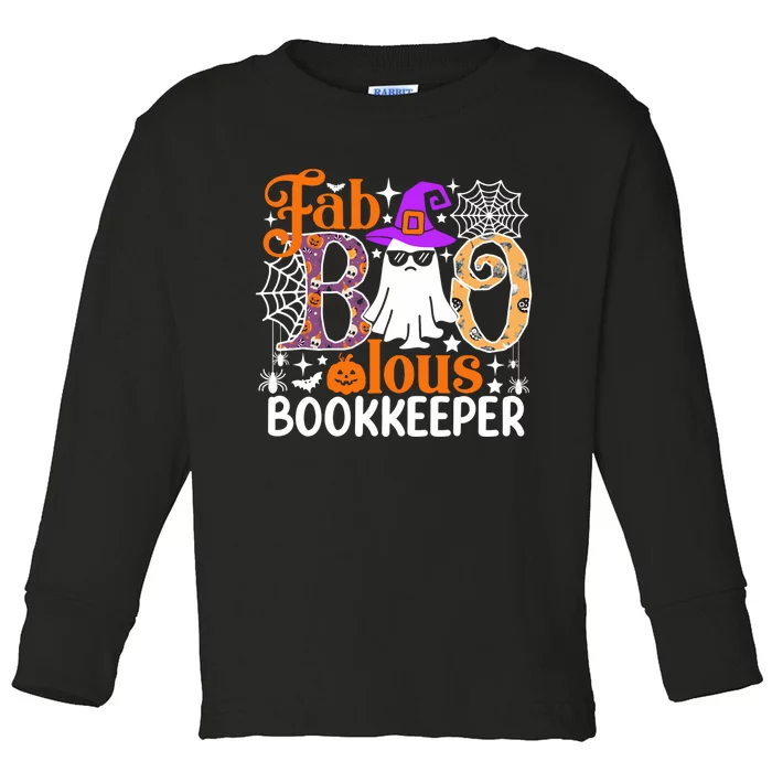 Fab Boo Lous Bookkeeper Funny Halloween Costume Toddler Long Sleeve Shirt