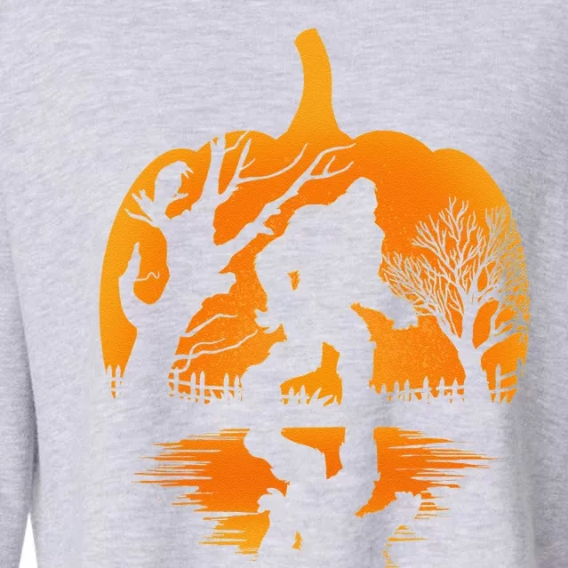 Funny Bigfoot Lover Halloween Halloween Cropped Pullover Crew