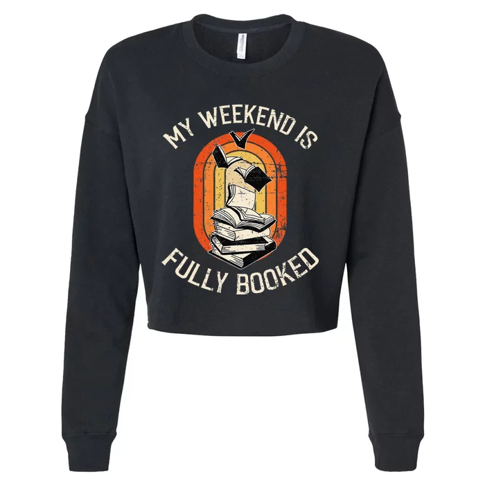 Funny Book Lover Retro Reading Lover Cropped Pullover Crew