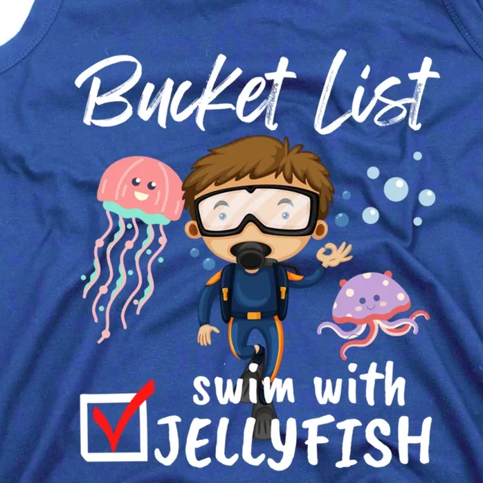 Funny Bucket List Swim With Jellyfish Lover Scuba Diver Cute Gift Tank Top