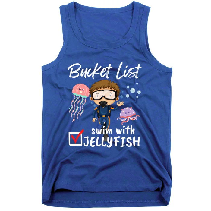 Funny Bucket List Swim With Jellyfish Lover Scuba Diver Cute Gift Tank Top