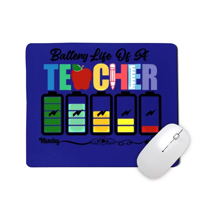 Funny Battery Life Of A Teacher Pregreat Giftk Teacher Cool Gift Mousepad