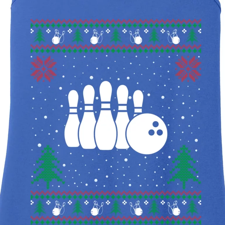 Funny Bowling Lovers Santa Hat Ugly Christmas Sweater Cute Gift Ladies Essential Tank