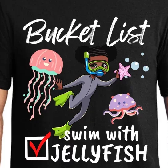 Funny Bucket List Swim With Jellyfish Lover Scuba Diver Gift Pajama Set