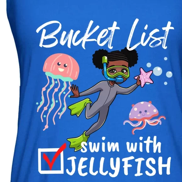 Funny Bucket List Swim With Jellyfish Lover Scuba Diver Gift Ladies Essential Flowy Tank