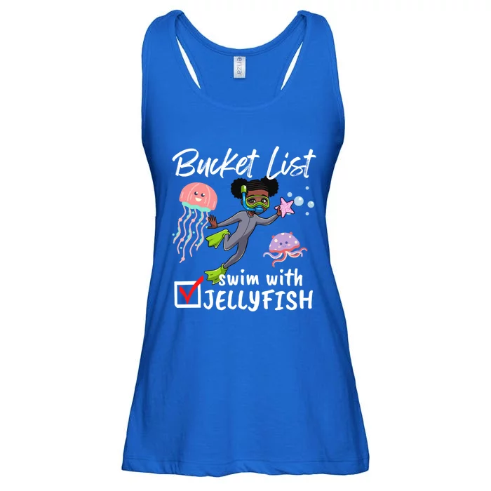 Funny Bucket List Swim With Jellyfish Lover Scuba Diver Gift Ladies Essential Flowy Tank