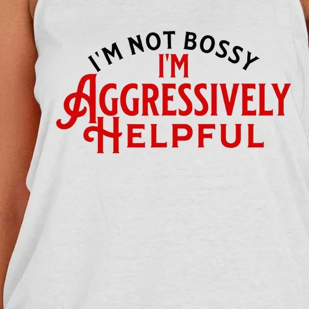 Funny Boss Leader IM Not Bossy IM Agressively Helpful Women's Knotted Racerback Tank