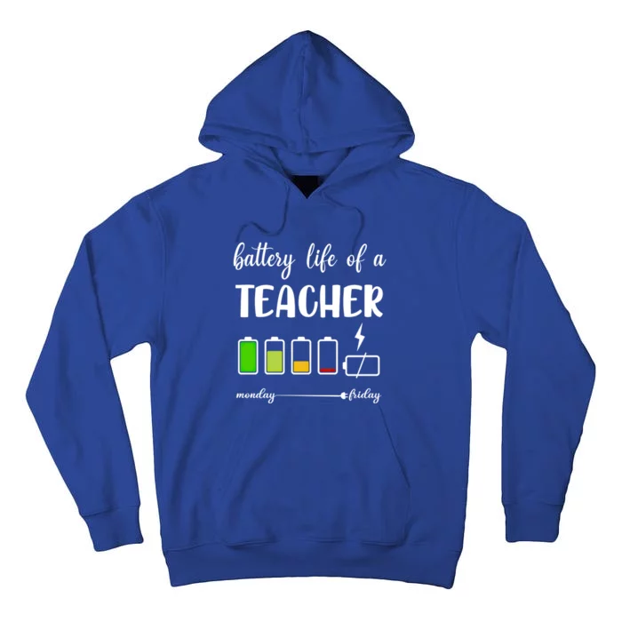 Funny Battery Life Of A Teacher Gift Tall Hoodie