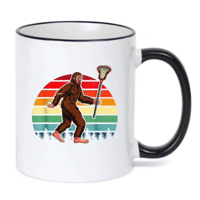 Funny Bigfoot Lacrosse Lax Sasquatch Lacrosse Team Player Black Color Changing Mug