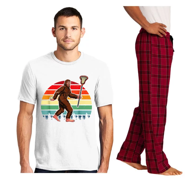 Funny Bigfoot Lacrosse Lax Sasquatch Lacrosse Team Player Pajama Set