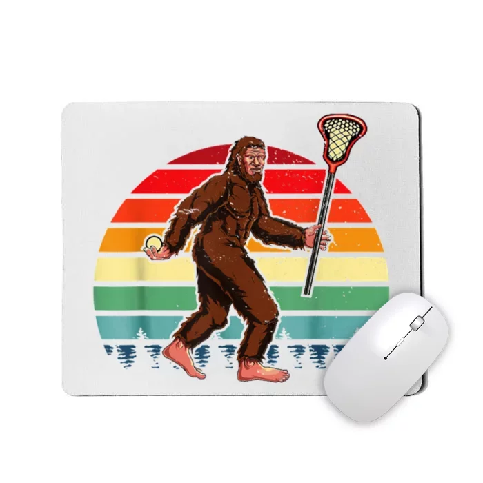 Funny Bigfoot Lacrosse Lax Sasquatch Lacrosse Team Player Mousepad