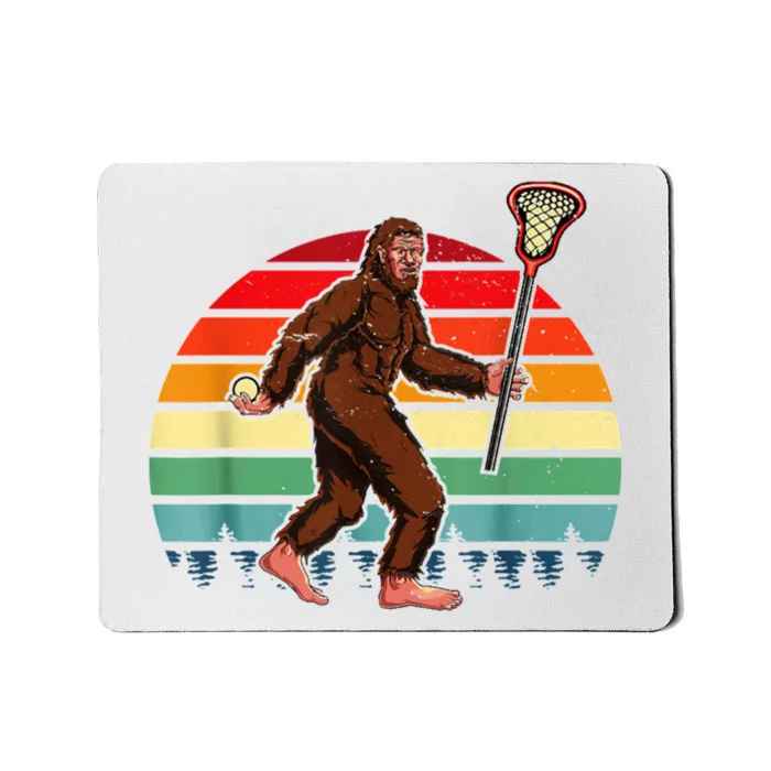 Funny Bigfoot Lacrosse Lax Sasquatch Lacrosse Team Player Mousepad