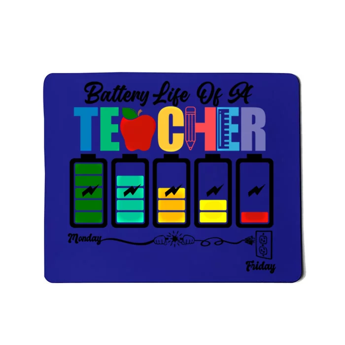 Funny Battery Life Teacher Hallothanksmas Monday To Friday Gift Mousepad