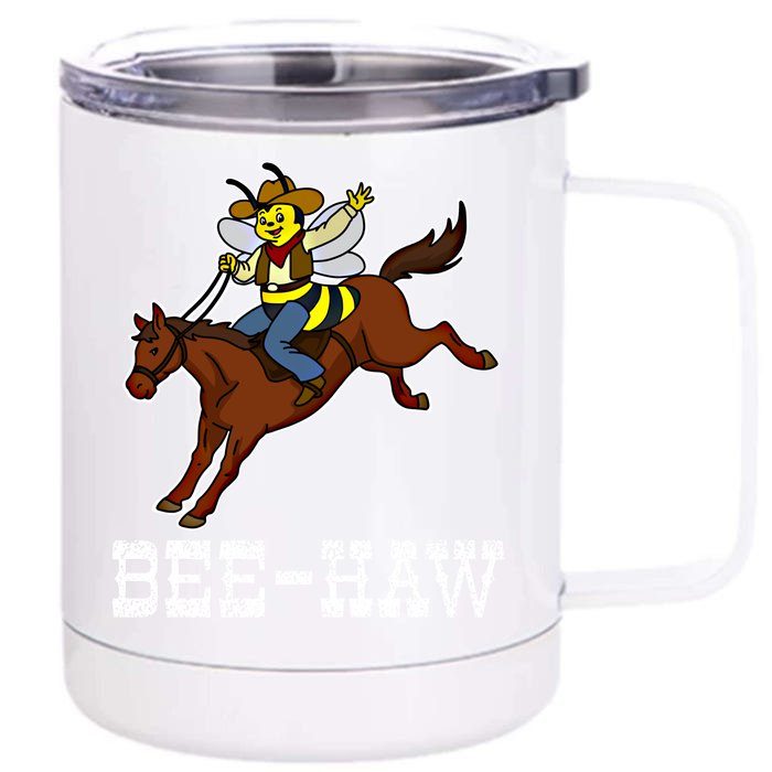 Funny Bee Lover Cow Horse Rodeo Gift Front & Back 12oz Stainless Steel Tumbler Cup