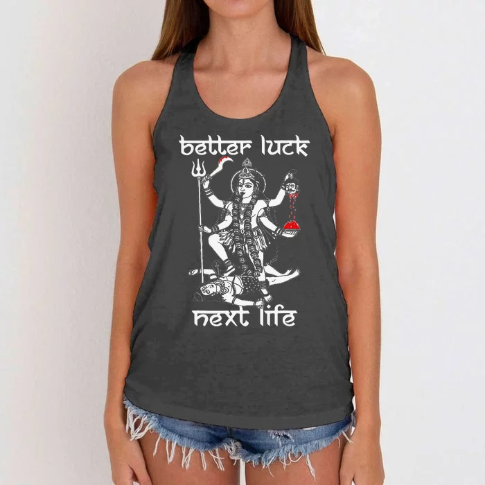 Funny Better Luck Next Life Women's Knotted Racerback Tank