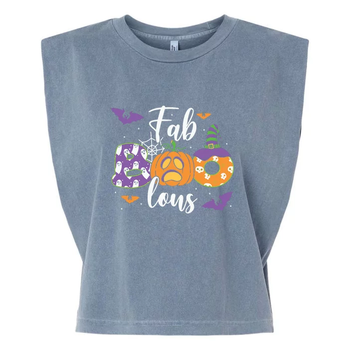 Fab Boo Lous Pumpkin Halloween Funny Pumpkin Gift Garment-Dyed Women's Muscle Tee