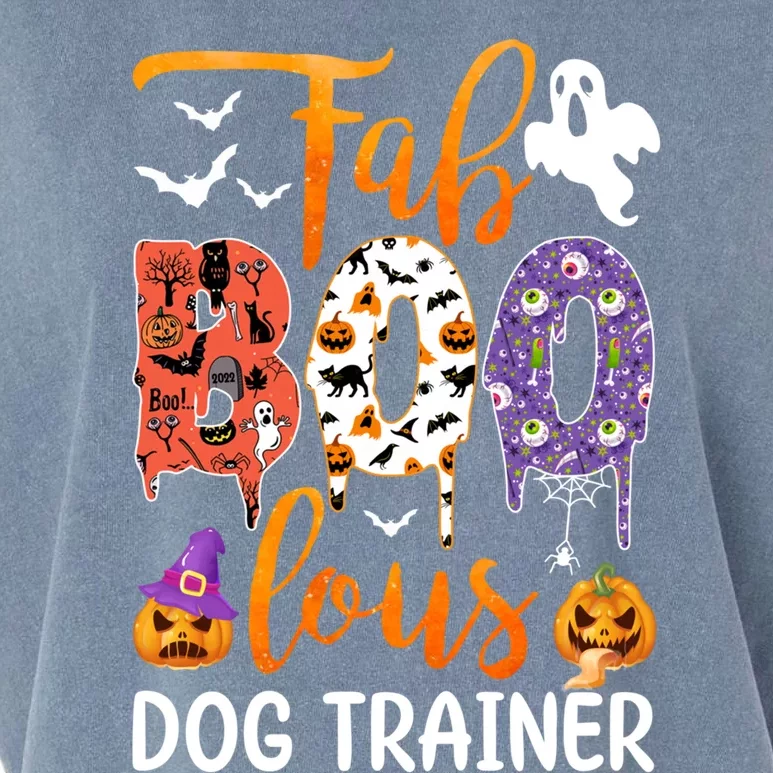 Fab Boo Lous Dog Trainer Ghost Pumpkin Halloween Dog Trainer Cute Gift Garment-Dyed Women's Muscle Tee