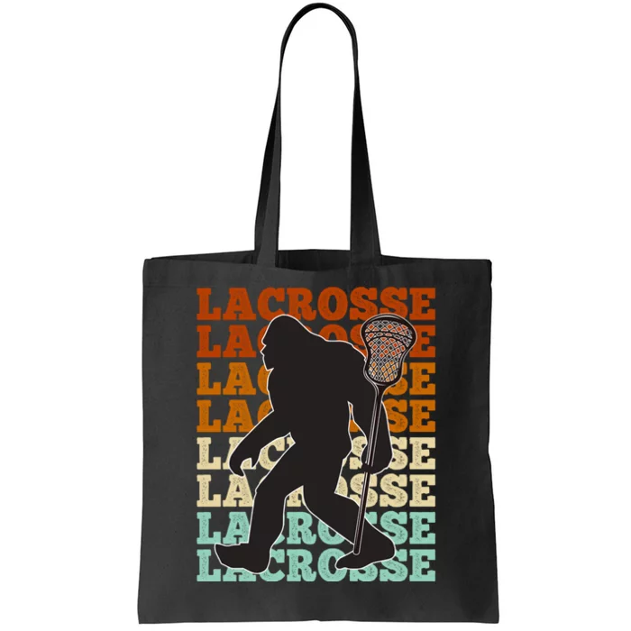 Funny Bigfoot Lacrosse Lax Sasquatch Lacrosse Team Player Tote Bag