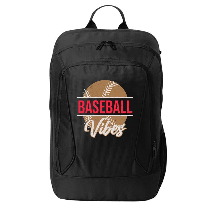 Fun Baseball Lover Novelty Graphic Art Baseball Vibes Gift City Backpack