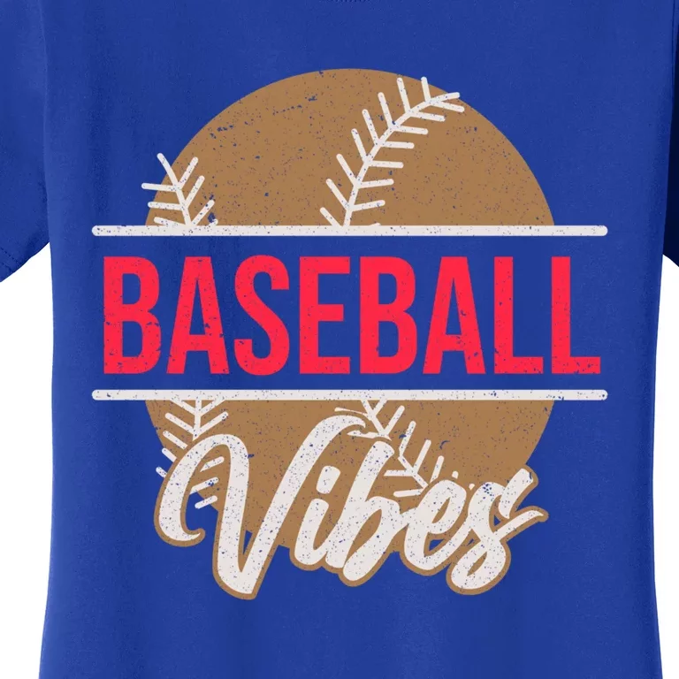 Fun Baseball Lover Novelty Graphic Art Baseball Vibes Gift Women's T-Shirt