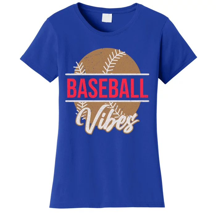 Fun Baseball Lover Novelty Graphic Art Baseball Vibes Gift Women's T-Shirt