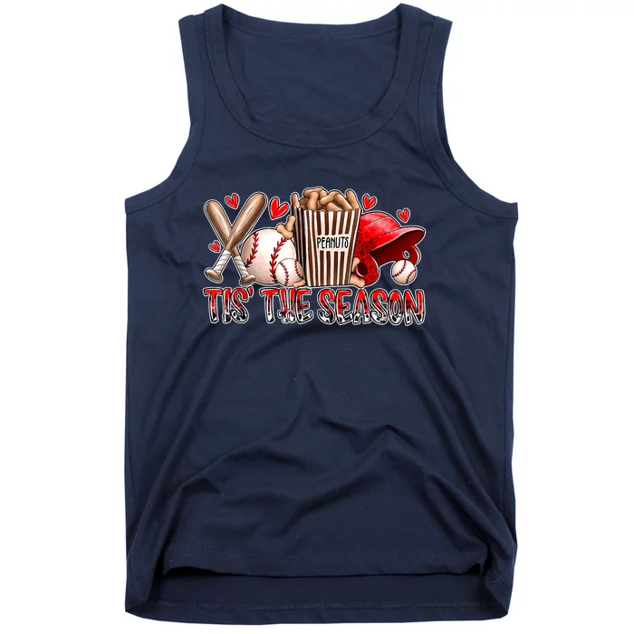 Funny Baseball Lover Tis The Season Baseball Mom Game Day Tank Top