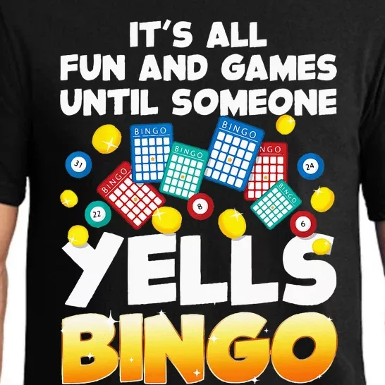 Funny Bingo Lover Design For Women Bingo Gambling Player Pajama Set