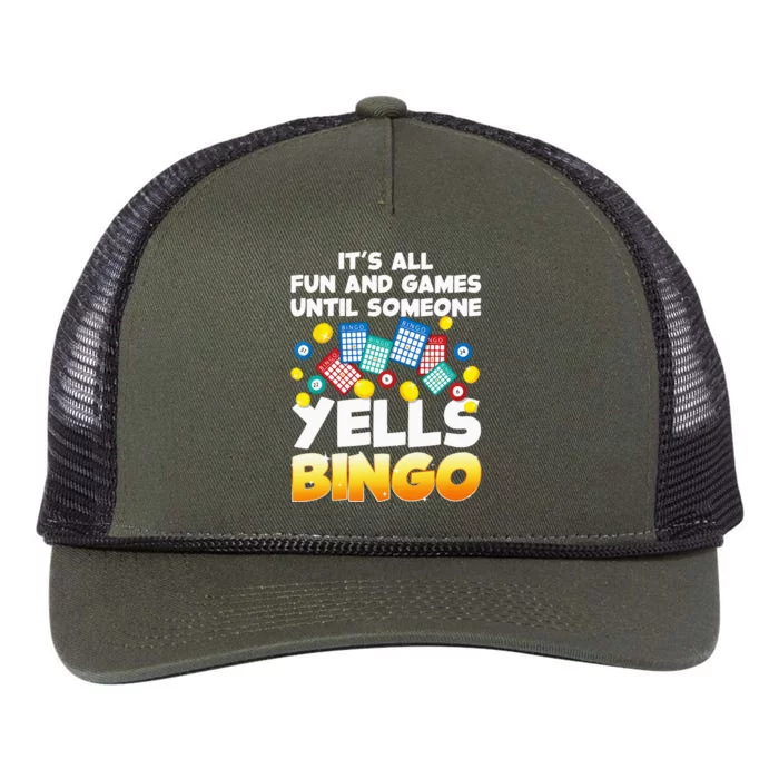 Funny Bingo Lover Design For Women Bingo Gambling Player Retro Rope Trucker Hat Cap