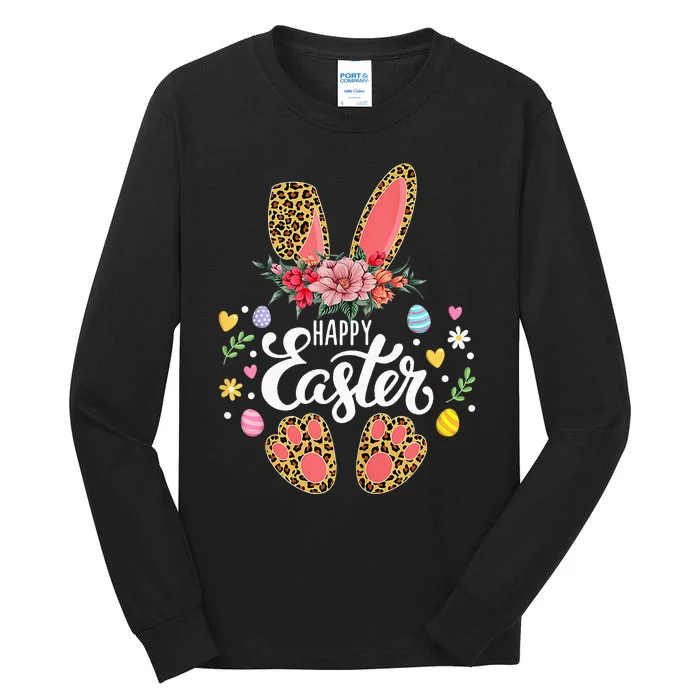 funyn Bunny Leopard Easter Egg Hunt Squad Tall Long Sleeve T-Shirt