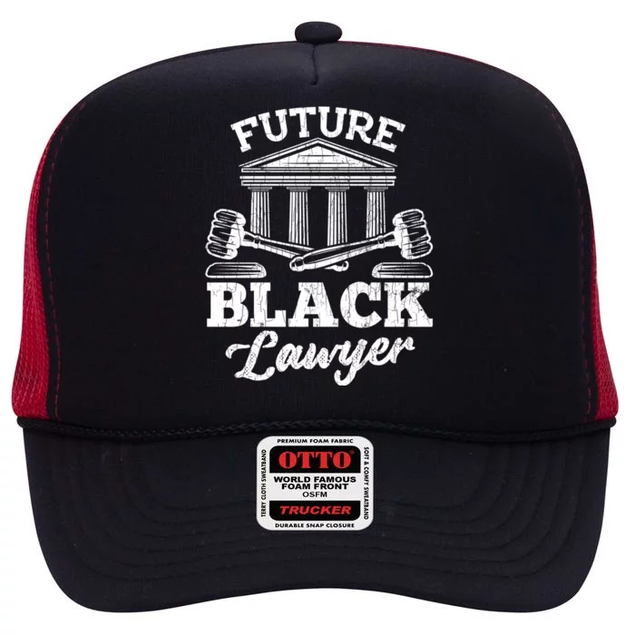 Future Black Lawyer Funny Attorney Law School Graphic Funny Gift High Crown Mesh Trucker Hat