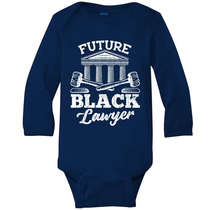 Future Black Lawyer Funny Attorney Law School Graphic Funny Gift Baby Long Sleeve Bodysuit