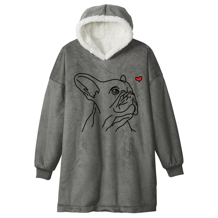 French Bulldog Love Frenchie Dog Mom Funny Hooded Wearable Blanket