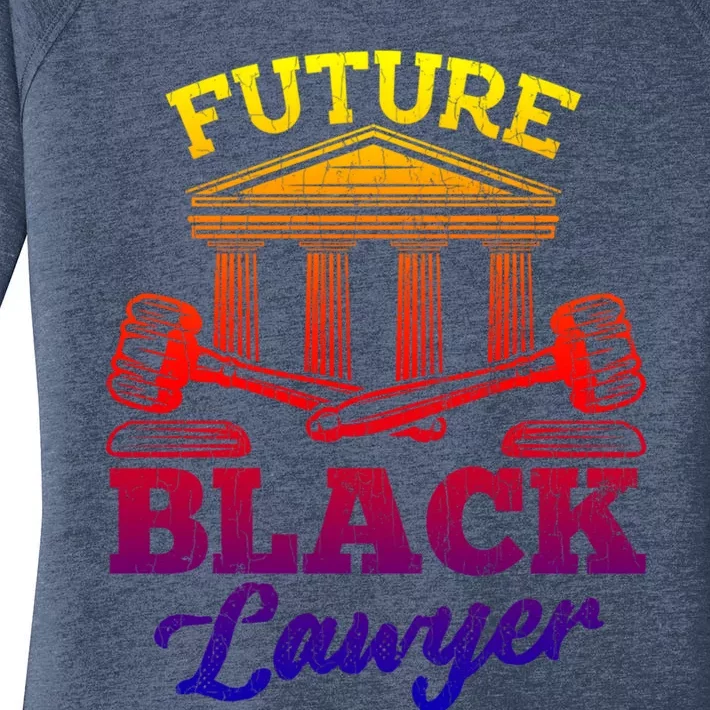 Future Black Lawyer Funny Attorney Law School Graphic Funny Gift Women's Perfect Tri Tunic Long Sleeve Shirt