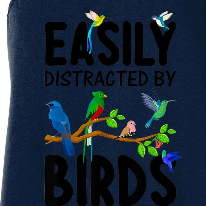 Funny Bird Lover Art For Women Ornithology Bird Watcher Women's Racerback Tank