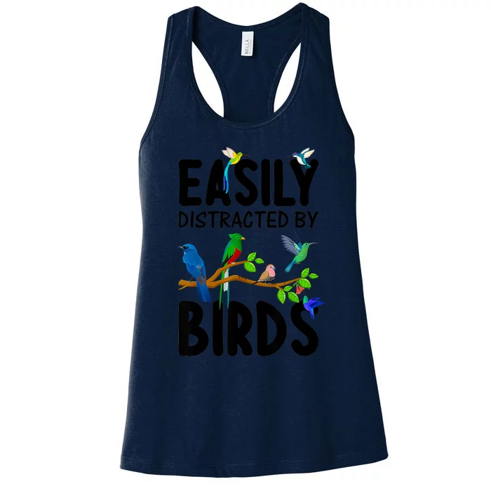 Funny Bird Lover Art For Women Ornithology Bird Watcher Women's Racerback Tank