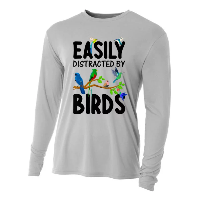 Funny Bird Lover Art For Women Ornithology Bird Watcher Cooling Performance Long Sleeve Crew