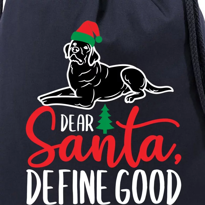 Funny Black Lab Christmas Dear Santa Labrador Retriever Cute Gift Drawstring Bag