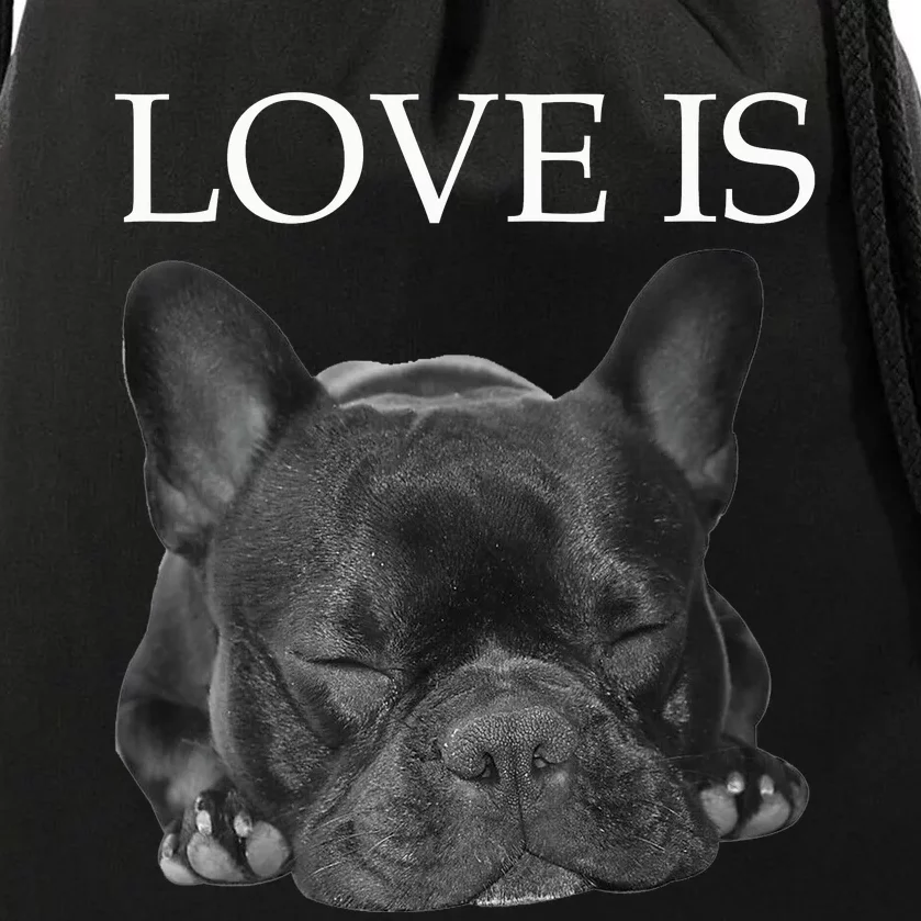 French Bulldog Love Is Cute Frenchie Dog Mom Gifts Drawstring Bag